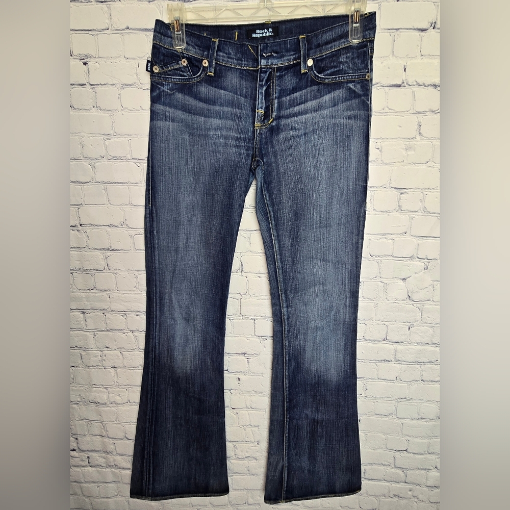 Rock & Republic Bootcut Stevie Blue Jeans Cut 6512 Size 28